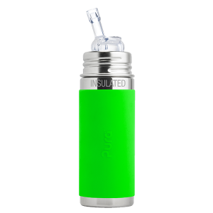 Pura Kiki 9oz Vacuum Insulated Straw Bottle - Green Sleeve